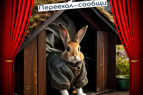 Заюшкина избушка: переехал сообщи